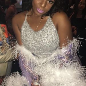 Glitter cross-cross back mini dress